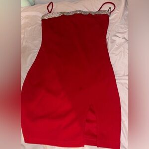 Lovely Day Red Dress with Silver Trim